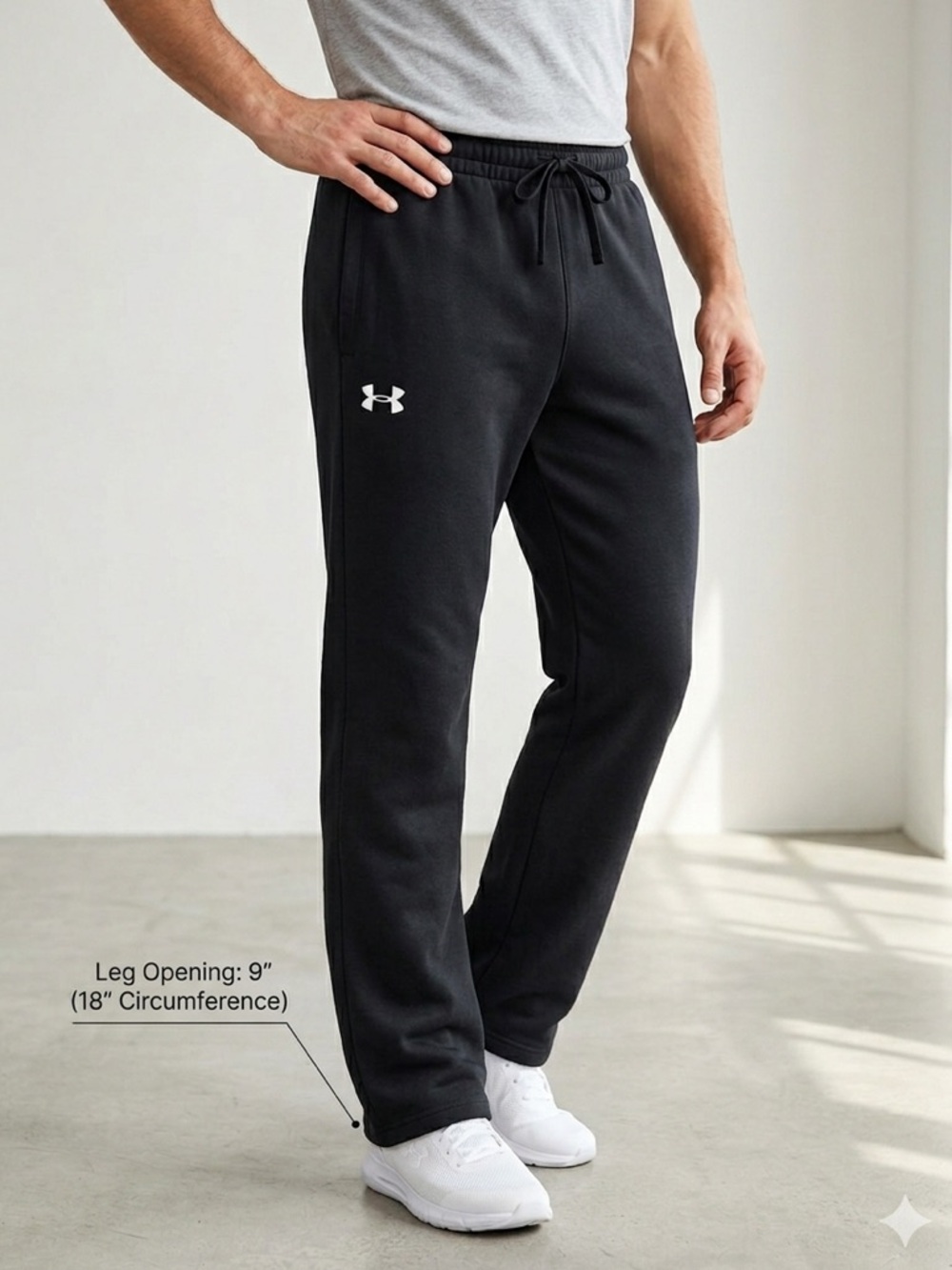 Under Armour Men’s Black Sweatpants Size M NWT Gym Lounge Fleece Logo Pants
